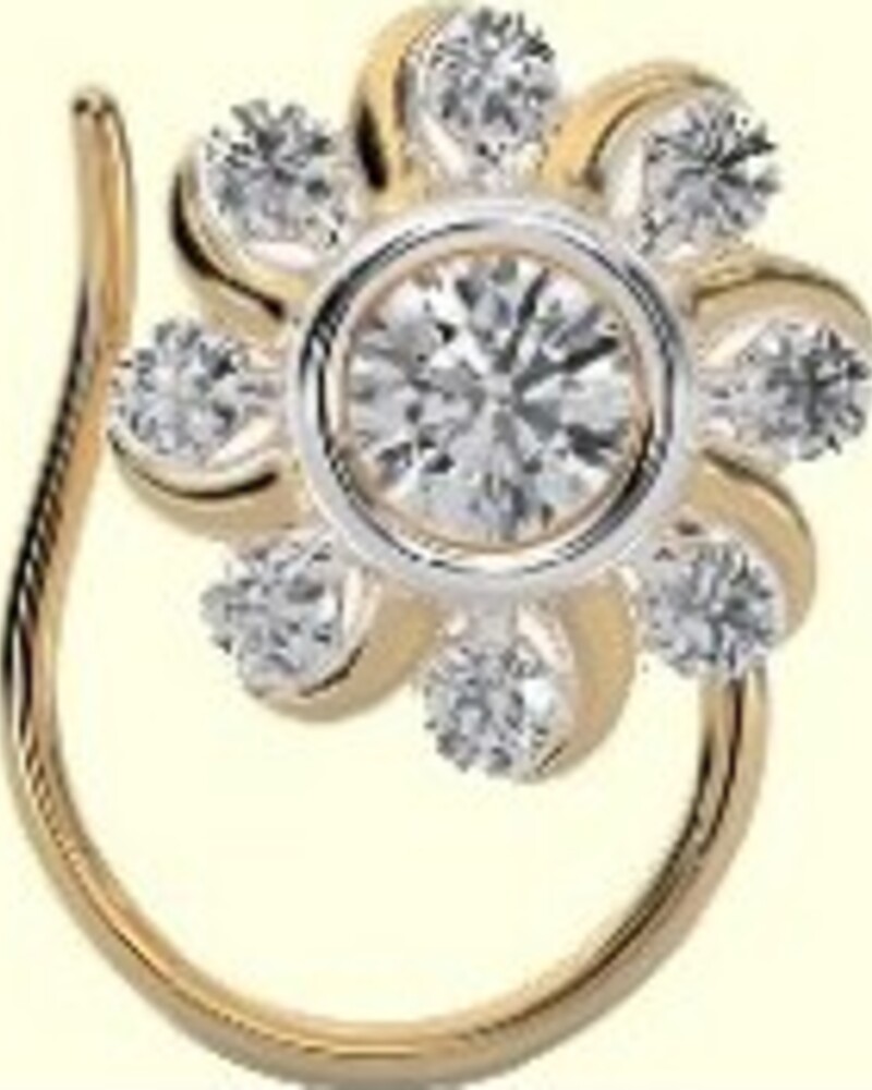 Floral diamond nose pin